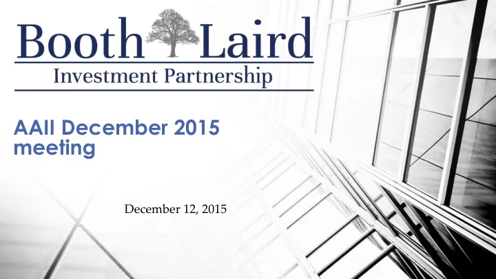 aaii december 2015