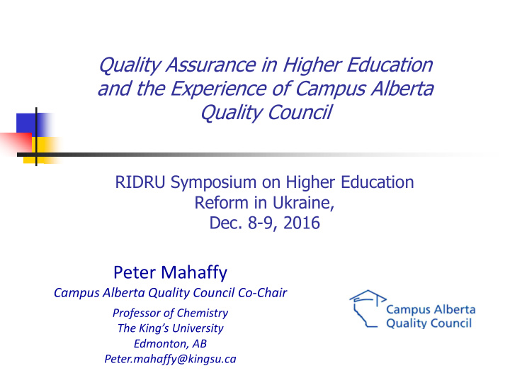 quality assurance in higher education and the experience