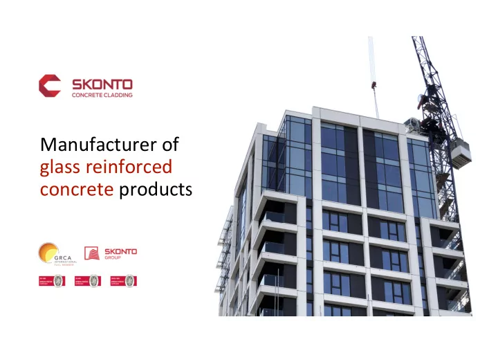 manufacturer of glass reinforced concrete products