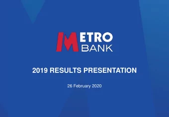 2019 RESULTS PRESENTATION  26 February 2020  Agenda  1  Introduction  Dan Frumkin (CEO)  2  2019