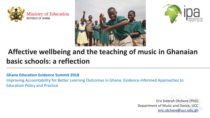 affective wellbeing and the teaching of music in ghanaian