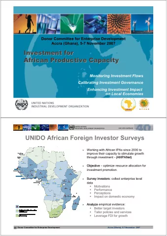 Investment for  Investment for  African Productive Capacity  African Productive Capacity