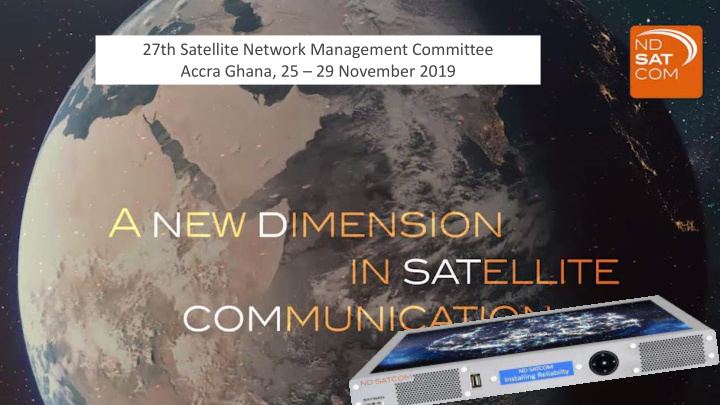 27th satellite network management committee