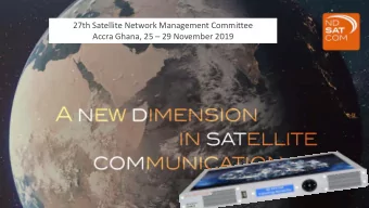 27th Satellite Network Management Committee Accra Ghana, 25  29 November 2019  Page 1 ND SATCOM