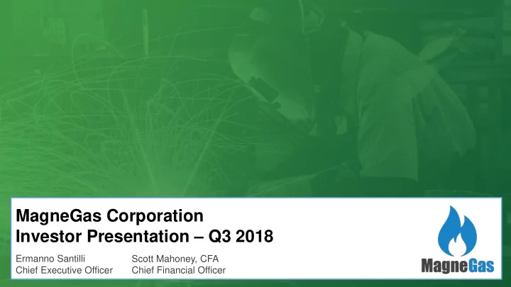 magnegas corporation investor presentation q3 2018