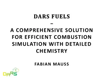 A COMPREHENSIVE SOLUTION  FOR EFFICIENT COMBUSTION  SIMULATION WITH DETAILED  CHEMISTRY