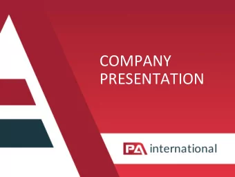 COMPANY  PRESENTATION  General Introduction  We support businesses through our expertise in