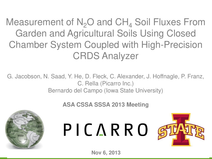 measurement of n 2 o and ch 4 soil fluxes from