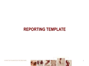 REPORTING TEMPLATE  1  1  Research and Development and Knowledge Creation  Data collection,