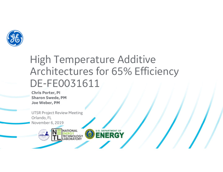 high temperature additive architectures for 65 efficiency