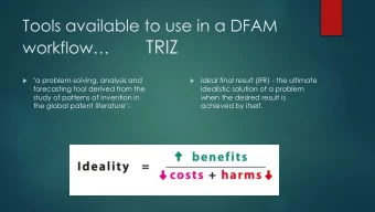 workflow TRIZ  &quot;a problem-solving, analysis and  Ideal final result (IFR) - the