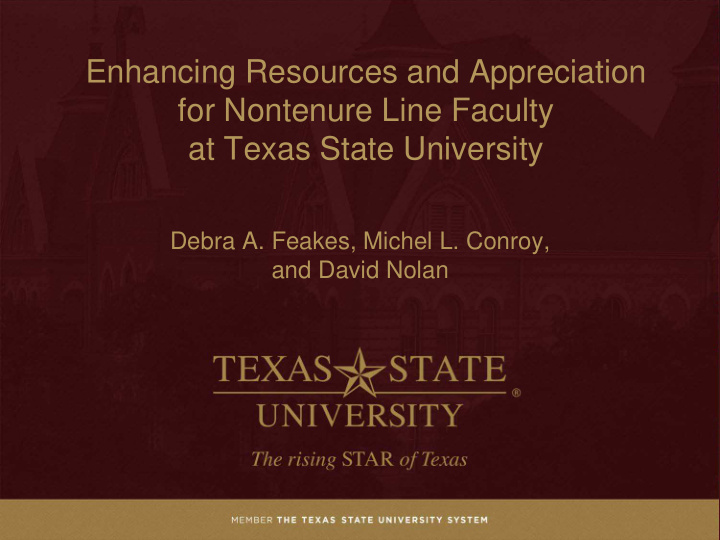 enhancing resources and appreciation for nontenure line