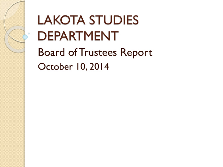 lakota studies