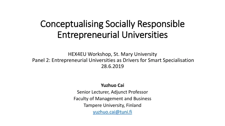 conceptualising socially responsible