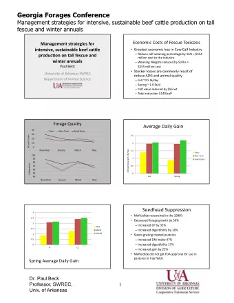 Georgia Forages Conference  Management strategies for intensive, sustainable beef cattle production
