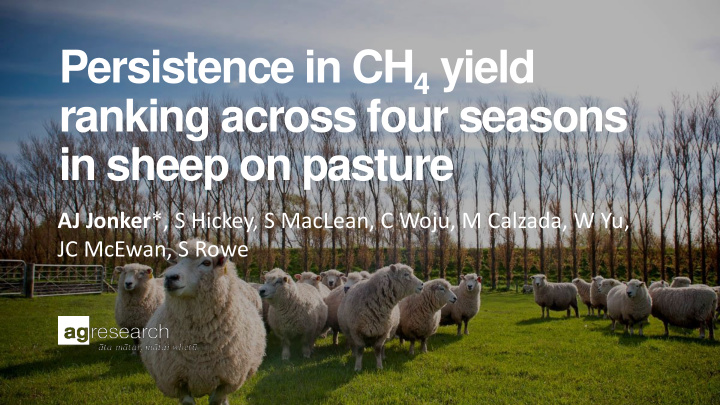 persistence in ch 4 yield
