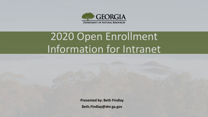2020 open enrollment information for intranet