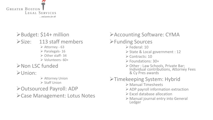 size 113 staff members funding sources