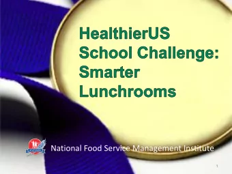 National Food Service Management Institute  1  HUSSC: SL  Basics of menu planning