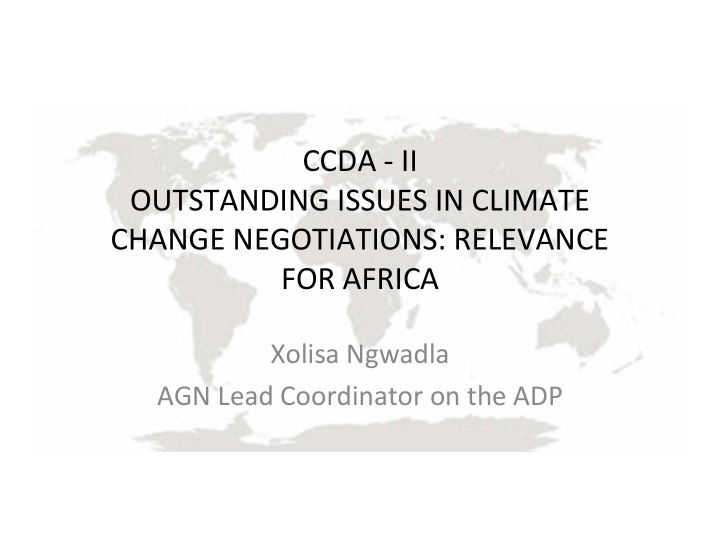 ccda ii outstanding issues in climate change negotiations