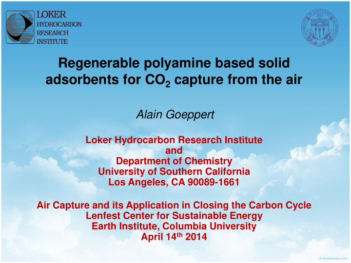 earth institute columbia university april 14 th 2014