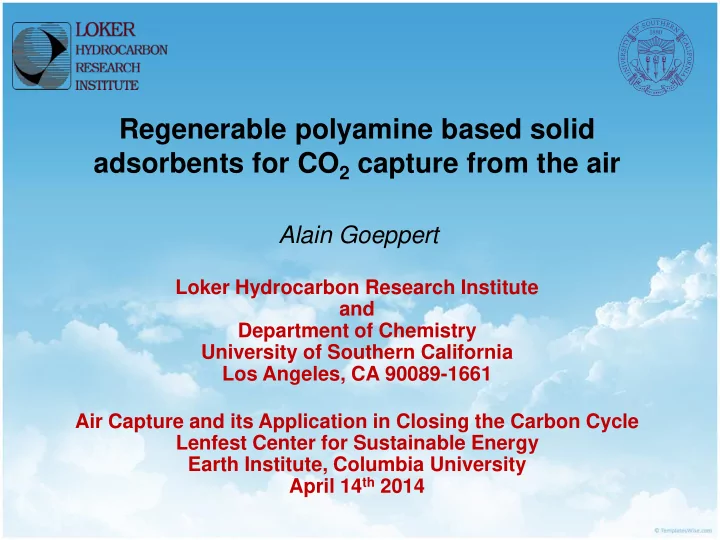 earth institute columbia university april 14 th 2014