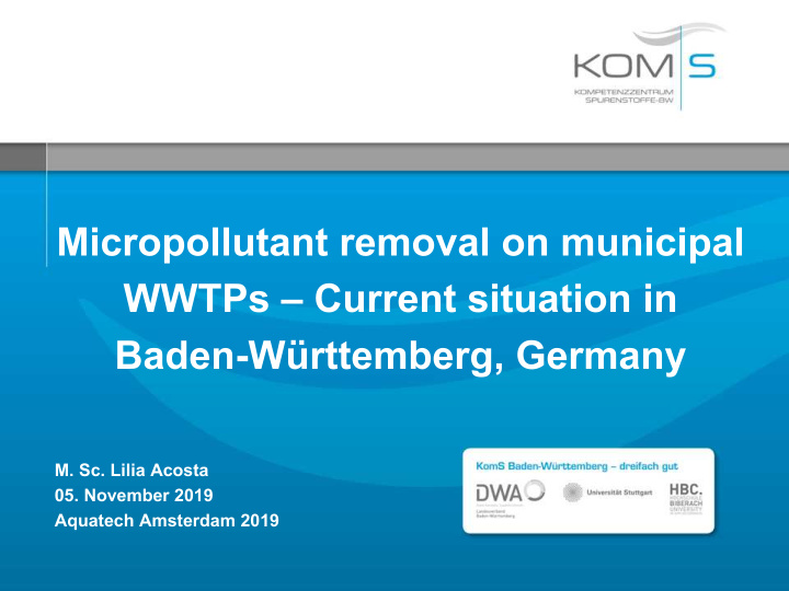 micropollutant removal on municipal wwtps current