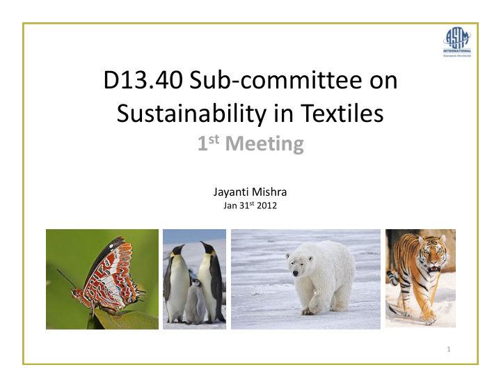 d13 40 sub committee on sustainability in textiles