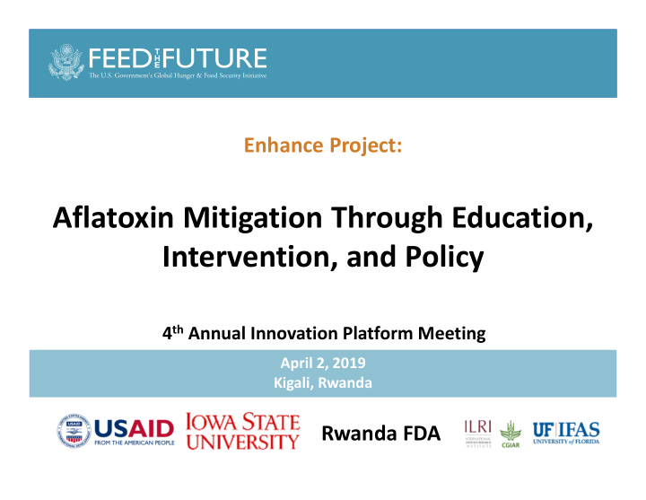 aflatoxin mitigation through education intervention and