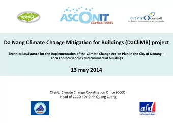 Da Nang Climate Change Mitigation for Buildings (DaCliMB) project Technical assistance for the