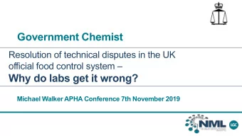Why do labs get it wrong?  Michael Walker APHA Conference 7th November 2019  Question 1