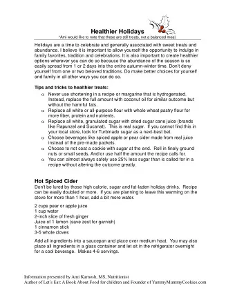 Healthier Holidays *Ami would like to note that these are still treats, not a balanced meal.