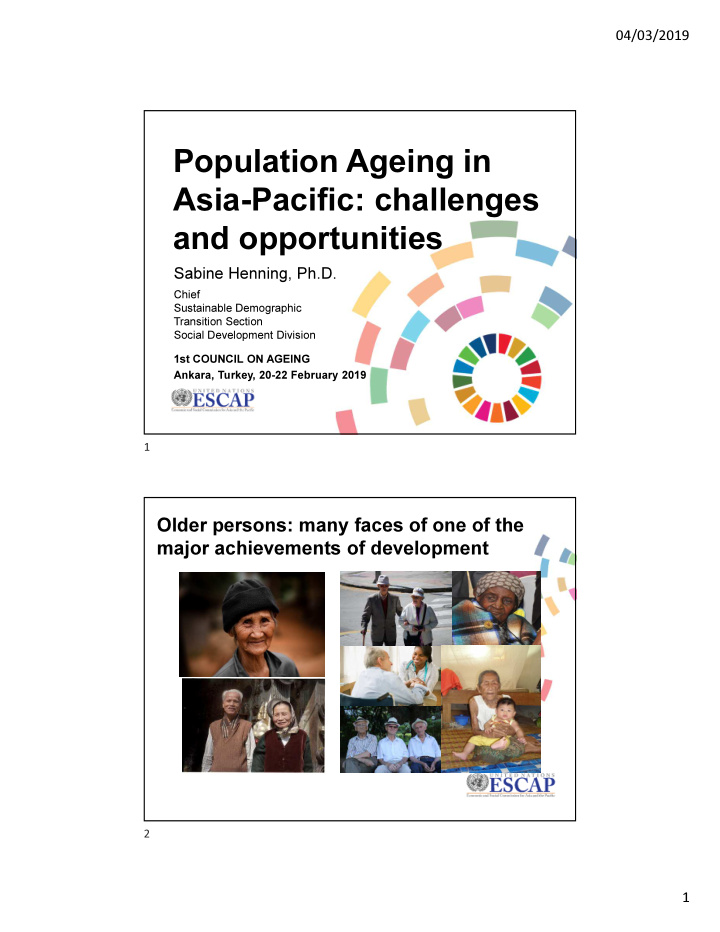 population ageing in asia pacific challenges and