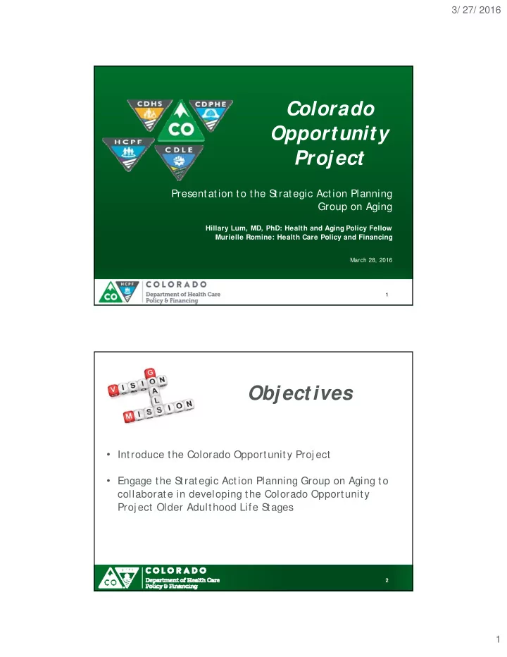 colorado opportunity project