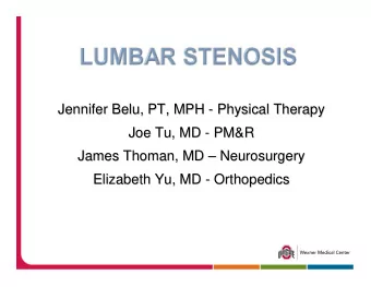 Jennifer Belu, PT, MPH -  - Physical Therapy  Physical Therapy  Jennifer Belu, PT, MPH  Joe Tu, MD