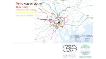 Tokyo Agglomeration  Ebisu (1990)  Odaiba (1990-2000)  Roppongi Hills (2003)  Omotesando Hills