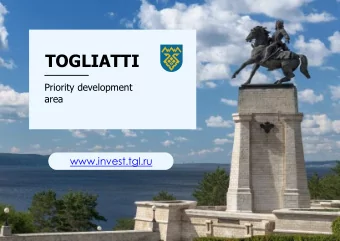 TOGLIATTI  Priority development  area  www.invest.tgl.ru  PRESENT-DAY TOGLIATTI  71.2  MLN. PEOPLE
