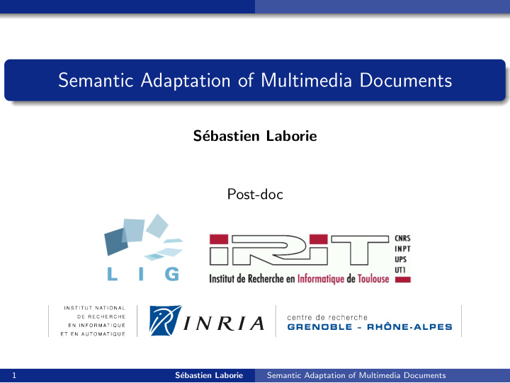 semantic adaptation of multimedia documents