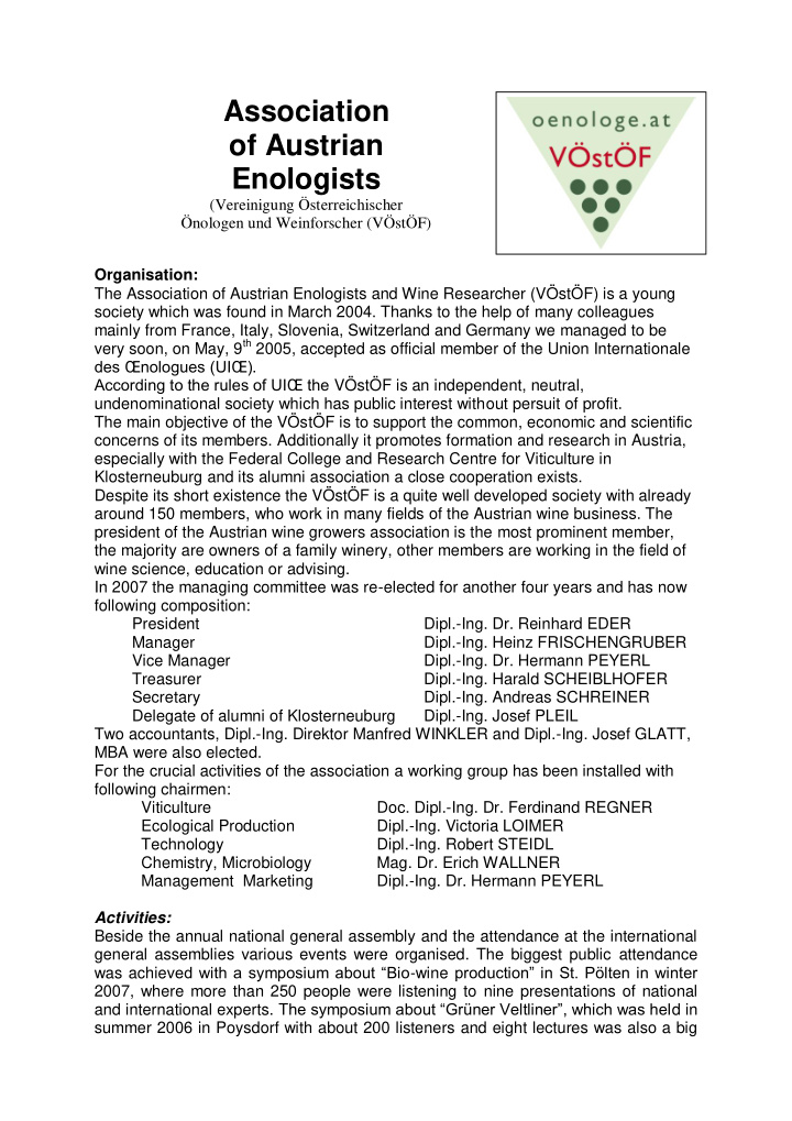 association of austrian enologists