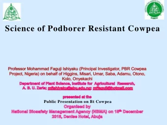 Nigeria-Largest Producer and consumer global National cowpea demand deficit for Nigeria-