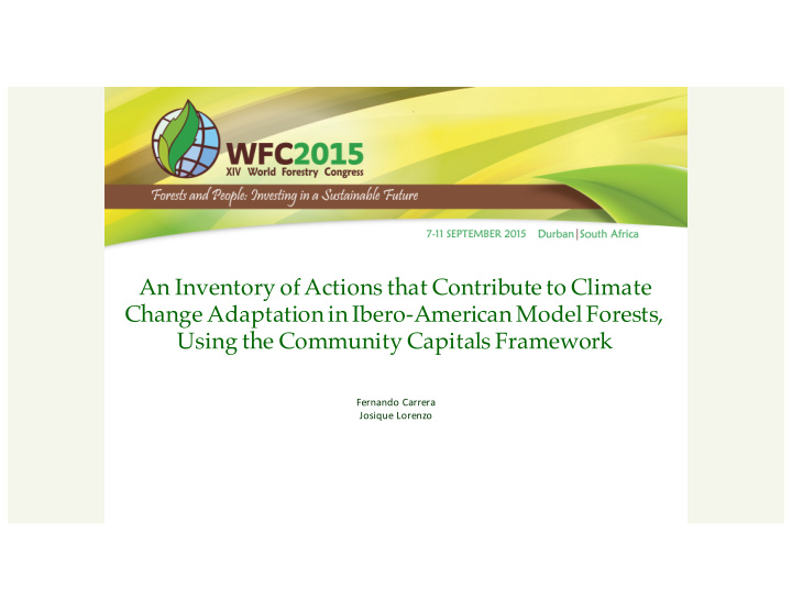 an inventory of actions that contribute to climate change