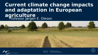 Current climate change impacts  and adaptation in European  agriculture  Professor Jrgen E.