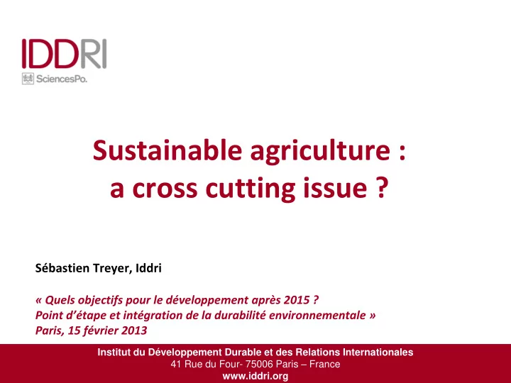 sustainable agriculture