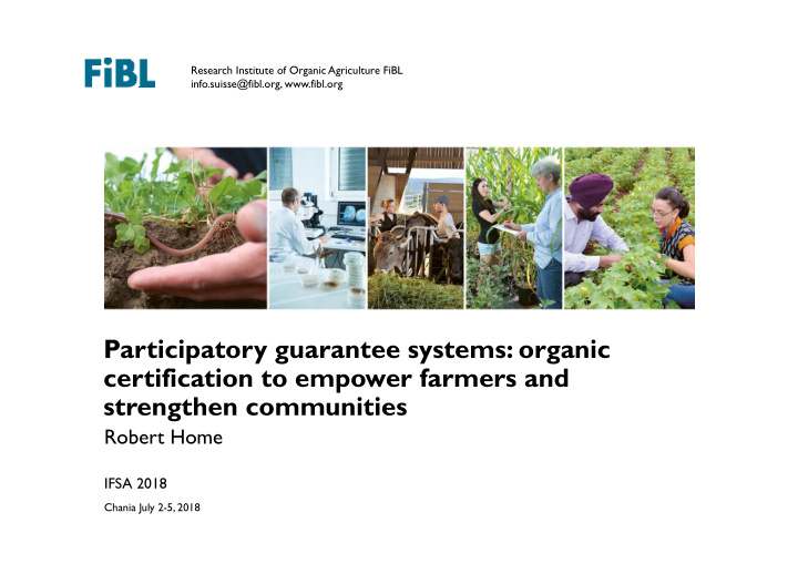 participatory guarantee systems organic certification to