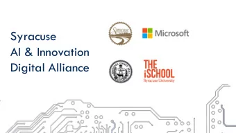 Syracuse  AI &amp; Innovation  Digital Alliance  Syracuse Surge: Our strategy for inclusive growth