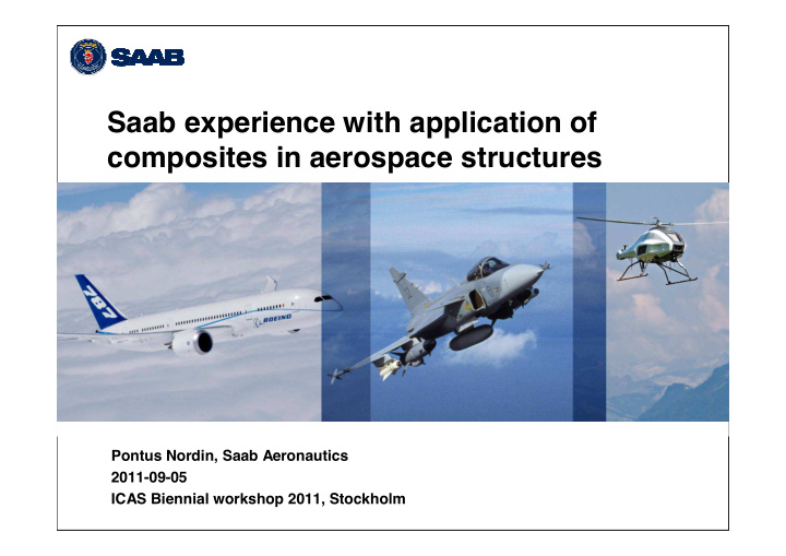 saab experience with application of composites in