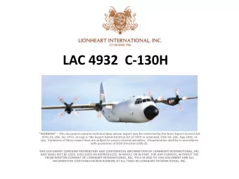 LAC 4932  C-130H  WARNING  This document contains technical data whose export may be