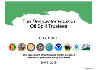 The Deepwater Horizon  Oil Spill Trustees  CITY, STATE  SiV l;.  tfiC USDA  m  i