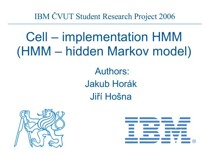 cell implementation hmm hmm hidden markov model