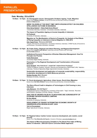 Date: Monday, 25/Jul/2016  10:45am - 12:15pm 1A: Demographic Issues: Demographic Dividend, Ageing,